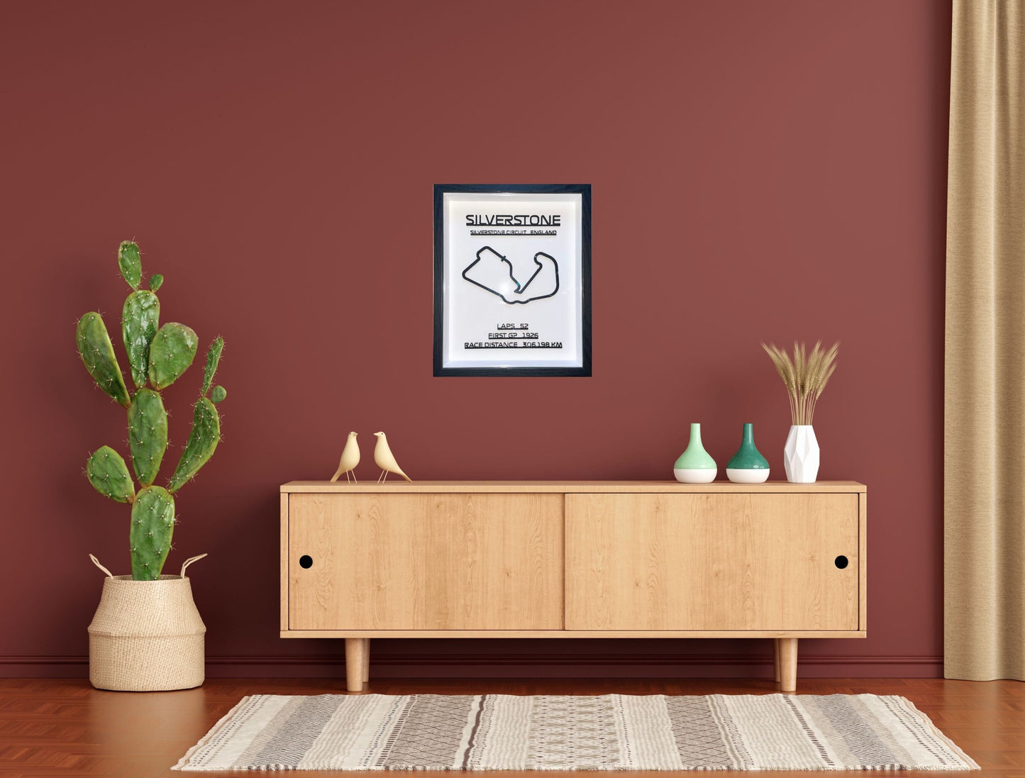 F1 Silverstone 3D Track Art in a Stunning Deep Wooden Style Photo Frame