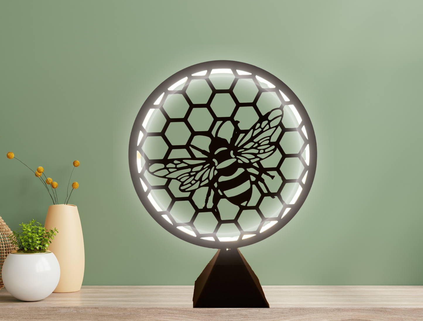 Bee Honeycomb Ring Light