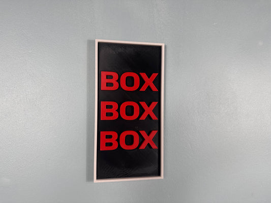 F1 Sign - Box Box Box