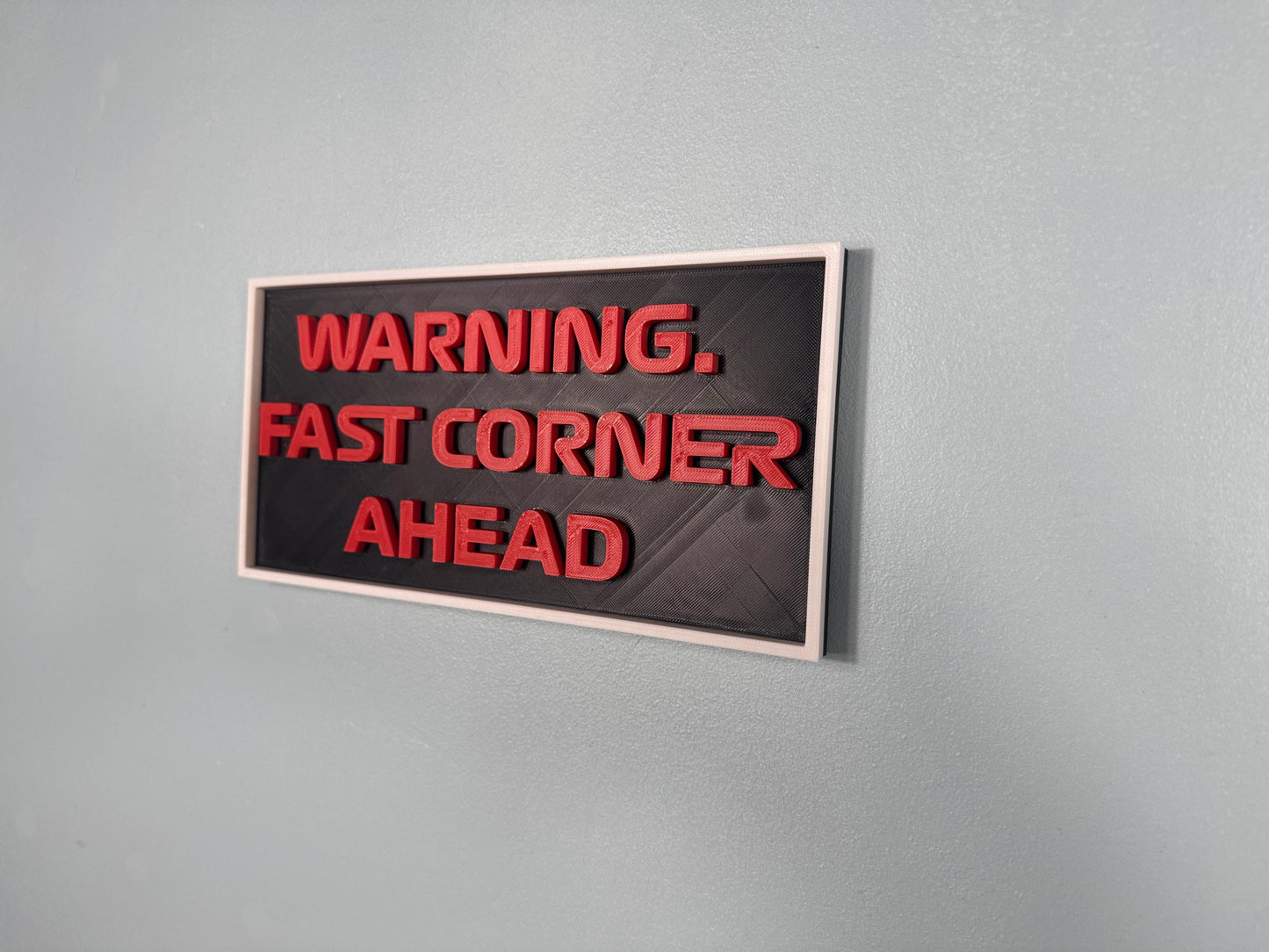 F1 Sign - Warning. Fast Corner Ahead