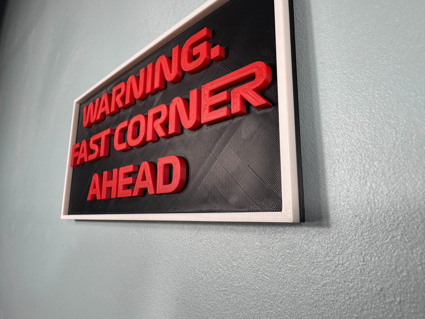 F1 Sign - Warning. Fast Corner Ahead