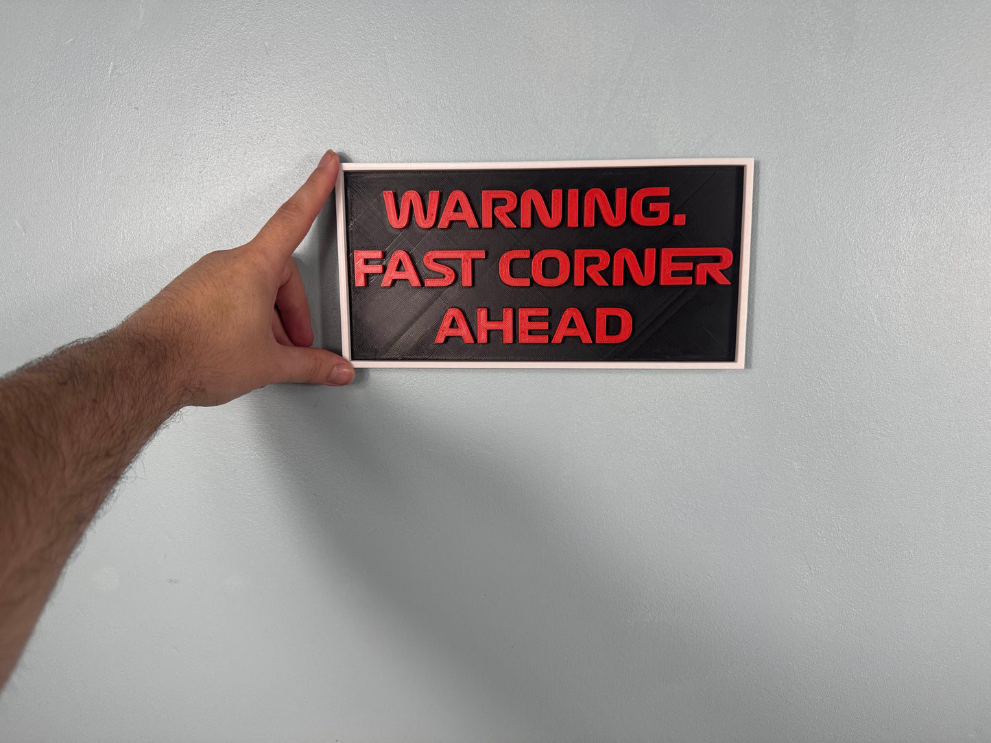 F1 Sign - Warning. Fast Corner Ahead
