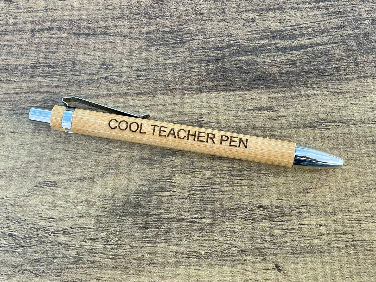 Cool Teacher Pen, Teacher Pens Bamboo - Work Colleagues Friends, Gift, Personalised - Free Delivery