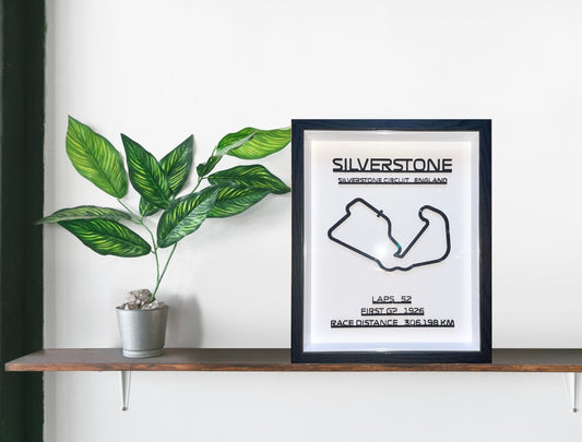 F1 Silverstone 3D Track Art in a Stunning Deep Wooden Style Photo Frame