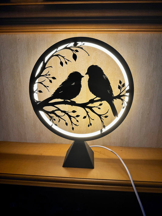 Birds In Love - Robins - Ring Lamp