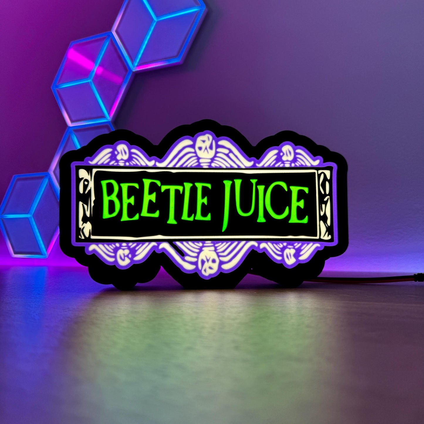 Beetlejuice Logo Lightbox Night Lamp - Quirky Movie Memorabilia Gift