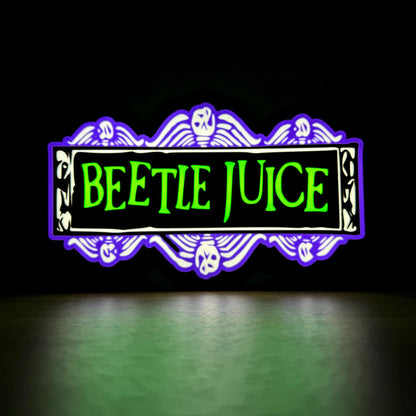 Beetlejuice Logo Lightbox Night Lamp - Quirky Movie Memorabilia Gift