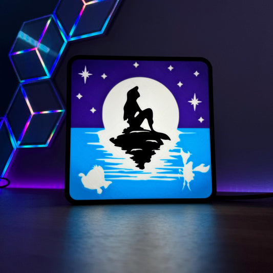 Mermaid Lightbox Night Lamp - Quirky Movie Memorabilia Gift