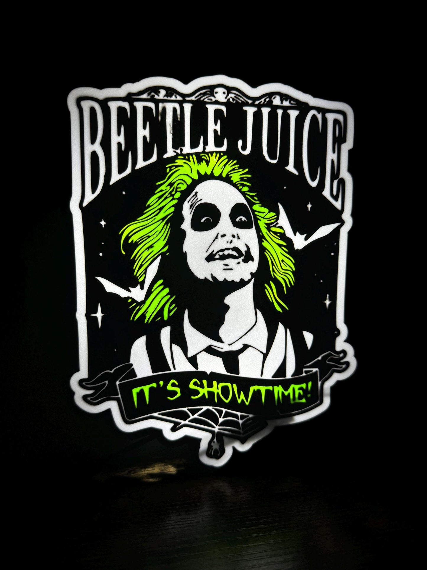 Beetlejuice "Its Showtime!" Lightbox Night Lamp - Quirky Movie Memorabilia Gift