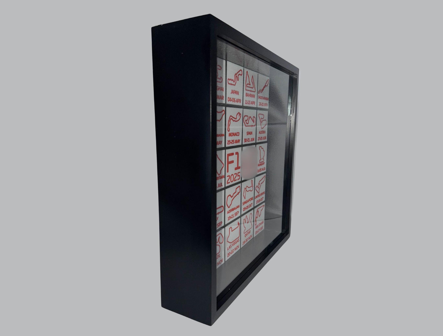 3D F1 Calendar in Deep Boxed Frame - Wall Hangable and Freestanding